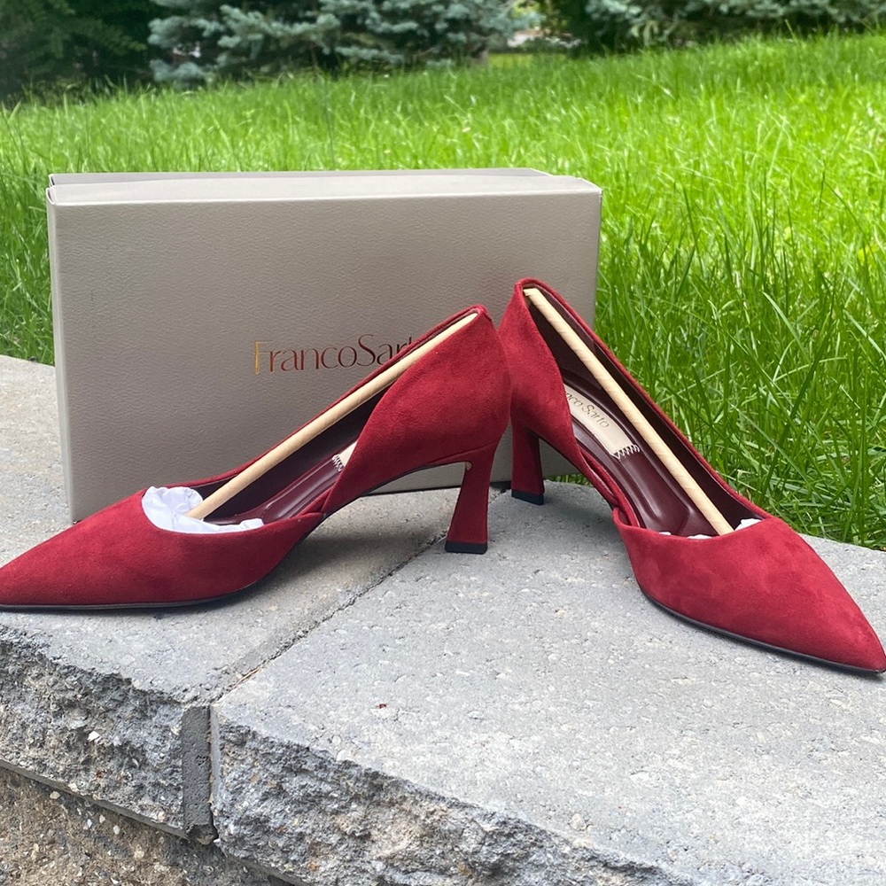 Wine-Color Sude High Heels
